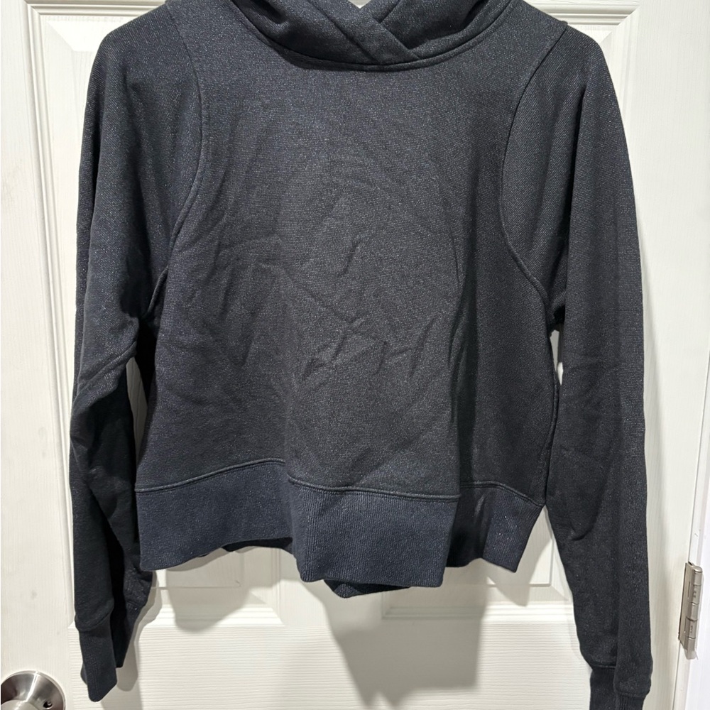 Lululemon loungeful cropped spark gray black best for size S/M